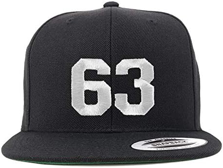 Трендовски продавница за облека Број 63 Бела нишка извезена рамна сметка за бејзбол капа