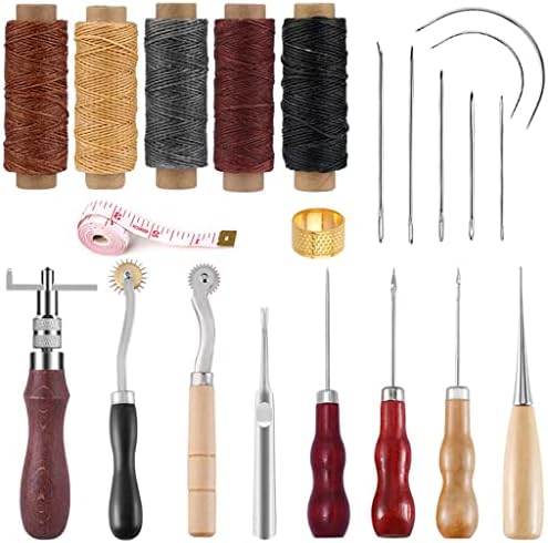 Gretd Професионална кожна занаетчиска алатки комплет за шиење на рака за шиење на шалчиња за резба работа седло поставена додатоци DIY алатка