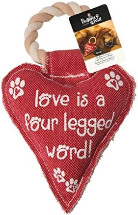 Павилјон Подарок Компанија 45611 Миленичиња Павилјон-Црвено Срце Во Облик На Платно И Јаже Куче Писклив Играчка-Љубовта Е Четири Нозе