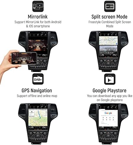 Нашите Небото Сина 12.8 Андроид 10.0 Автомобил Радио За Навигација Џип Гранд Чироки 2014-2020 Главата Единица ГПС Стерео Мултимедијални Плеер