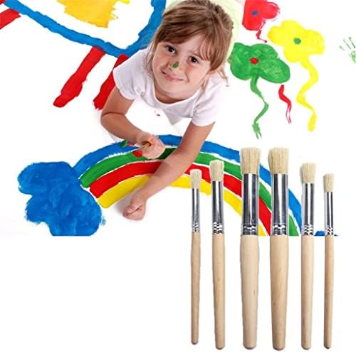 Edossa 6PCS/Поставете четка за сликање на акварел за сликање со различна големина дрвена рачка Детска студентска уметност