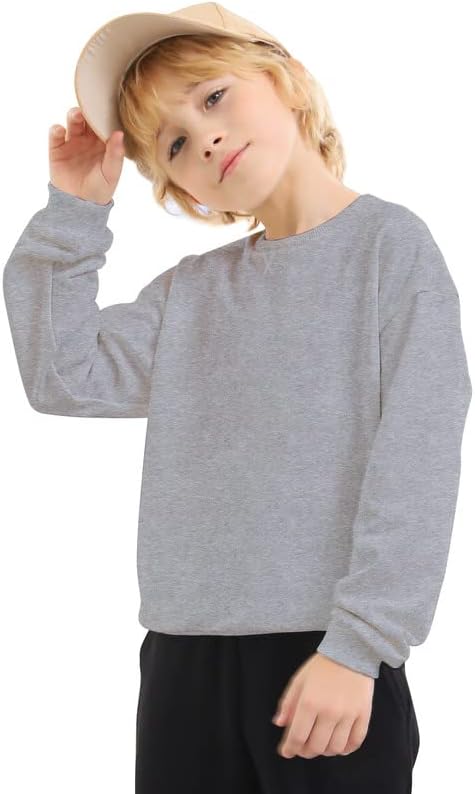 Jiahong Kids Fleece Sweatshirts мека памук топла екипаж кошула со долги ракави џемпери за момчиња или девојчиња