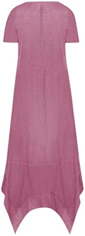 Женски фустан девојки хипи душа букви печати маица фустан асиметрија полите удобни максични мениски фустан со двоен слој со