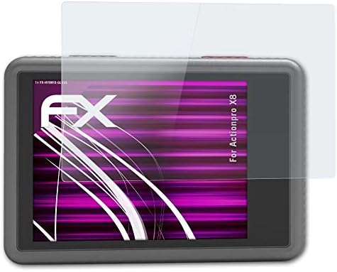 Атфоликс пластично стакло заштитен филм компатибилен со ActionPro X8 Glass Protector, 9H хибриден стаклен FX стаклен екран заштитник