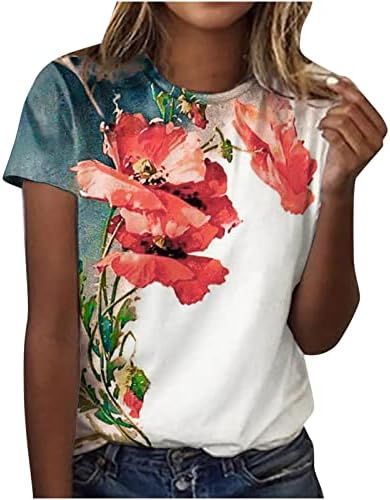 Девојки Екипажот Вратот Памук Цветни Графички Повик Блуза Кошула За Жени Лето Fall 1ј 1Ј