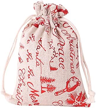 Торби Божиќни Бронзени Торбички За Бонбони Торби Торба За Божиќна Торба Торби за Влечење 10л Вреќа За Отпадоци