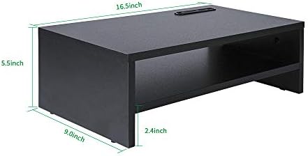 Компјутерски монитор за стоење на столб ТВ полица кревети 16,5 инчи 2 нивоа монитор за зачувување простор црно