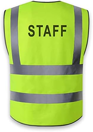 Безбедност на персоналот елек, Здраво VIS VEST со рефлексивни ленти од 360 ° -Неон Зелен безбедносен елек за мажи/жени на работа на елек, градежништво