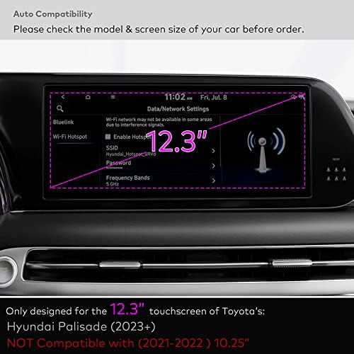 INNOSURE 12,3 Инчен Ag Стаклен Заштитник На Екранот Дизајниран За Hyundai Palisade 2023 Навигација Со Екран На Допир Палисада SE SEL XRT