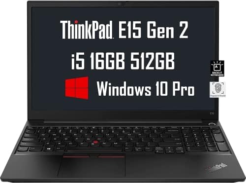 Најнови Леново ThinkPad Е15 15.6 FHD, 16GB RAM МЕМОРИЈА, 512GB SSD) IPS Бизнис Лаптоп, Позадинско Осветлување Тастатура, Отпечаток