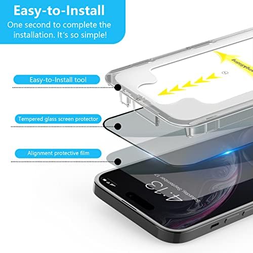 WengTech 2 пакет iPhone 14 Pro Max Заштитник на Екранот 6.7 инчи [9h Цврстина] Целосна Покриеност Отпорен На Отпечатоци Од Калено Стакло