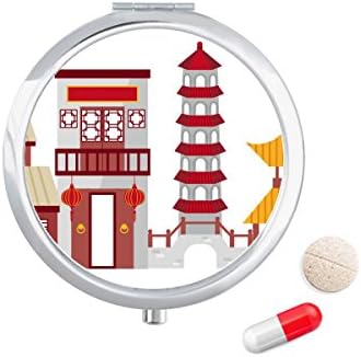 Кинеска Архитектура Порта Кинески Модел Таблета Случај Џеб Медицина Кутија За Складирање Контејнер Диспензерот