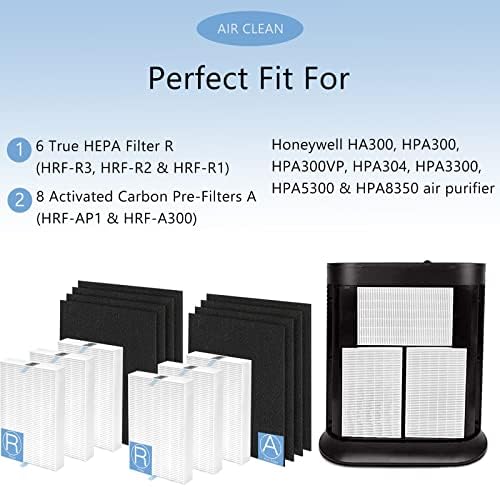 Филтрите за замена на HPA300 компатибилни со Honeywell HA300, HPA300, HPA300VP, HPA304, HPA3300, HPA5300 & HPA8350 прочистувач на воздухот,