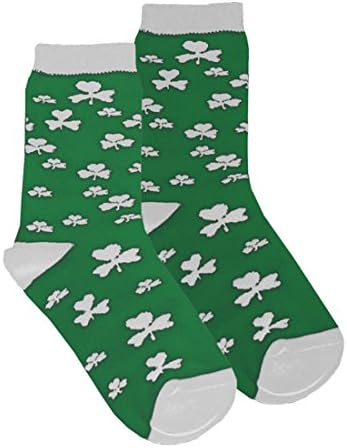 Традиционален Занает Денот На Свети Патрик Детски Чорапи Со Бел Шамрок Печатење, Зелена Боја
