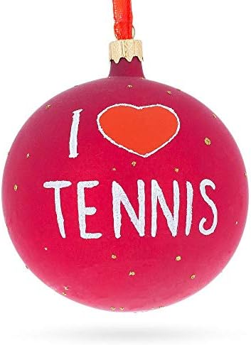 Божиќен украс на тенис стаклена топка 4 инчи
