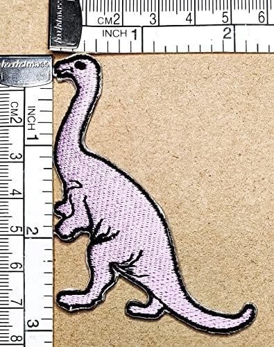 Kleenplus 2 парчиња. Camptosaurus диносаурус виолетова шива железо на лепенка везена апликација занаетчиска рачно изработена