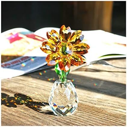 QF Кристал сончоглед фигура маса кристален цвет колекционерски украс за куќички за украсување сувенир подароци