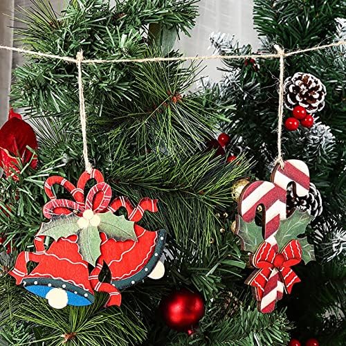 Ксиос Божиќна Декорација 2022 Божиќни Ѕвона Трска Декорација Новогодишна Елка Приврзок Детска Топка Виси