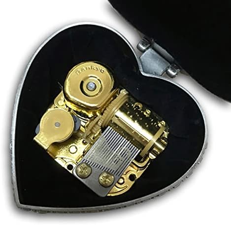 Binkegg Play [Music of the Night] Tin легура во облик на срцев ветер музичка кутија со музичко движење „Санкио“