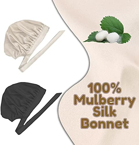Свилена хауба црница 19 мама свилена капа за спиење со прилагодливи панделки vlink