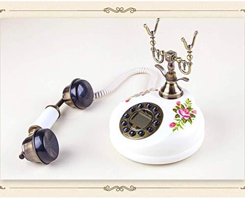 Klhhg Антички телефон, фиксен дигитален гроздобер телефонски класичен европски ретро фиксна телефонска жица со висечки слушалки за