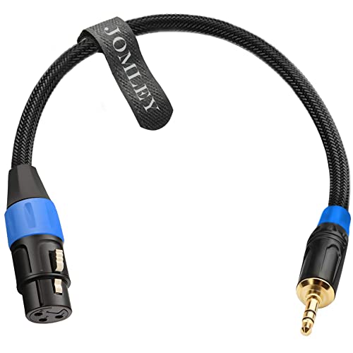 Abableомли XLR до 3,5 mm Балансиран адаптер за кабел, женски XLR до 3,5 mm адаптер кабел, злато -позлатен 1/8 инчен мини џек стерео до XLR Femaleенски