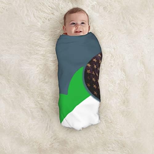 Знамето на Сиера Леоне и бебето на американското знаме за бебиња што примаат ќебе за обвивка за покривање на новороденчиња за новороденчиња