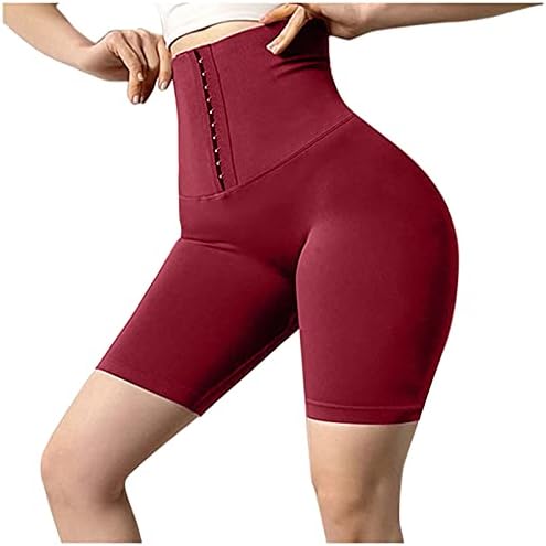 Шорцеви за компресија на Beuu за жени со високи половини јога панталони Контрола на стомакот за слабеење на хеланки тренингот што работи кратки