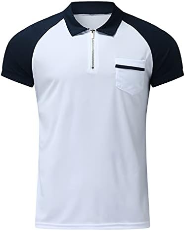 Xxbr zipper polo кошули за мажи, летен шарен графички тенок фит маичка за кратки ракави деловни обични врвни врвни врски за работа, носат кратки