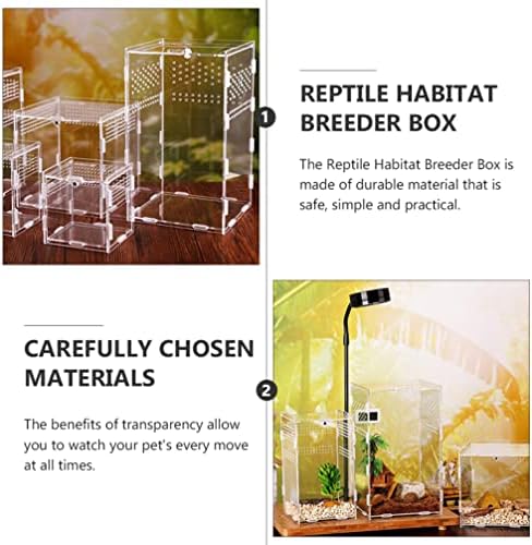 Стаклени контејнери за стакло iPetboom стакло контејнери 1 парчиња, куќиште за влекачи, влекачи terrarium tarantula, скокање пајак кутија