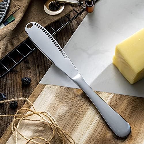 Нож од путер од сирење од не'рѓосувачки челик 3 видови функционални кујнски ножеви гаџети виткање на виткање со засилени рабови за да