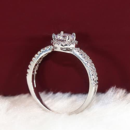 2023 Нов сјаен циркон прстен за жени моден накит Популарни додатоци за жени во боја прстени за жени