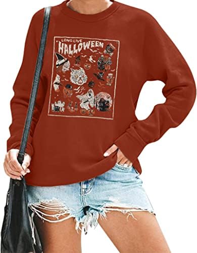 Alltb Ноќта на вештерките Doodles Sweatshirt Women Wintage Love Live Halloweeen џемпери Хокус Покус подароци