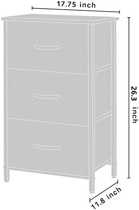 AZL1 Life Concept 3 фиоки за фиоки кула за складирање на облека, единица за организатор за спална соба, плакарот, влез, ходник - кафе