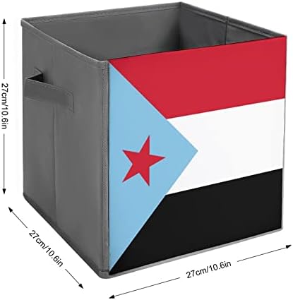 Знаме На јужен Јемен Големи Коцки Канти За Складирање Склопувачки Платно Кутија За Складирање Организатори На Плакарот За Полици