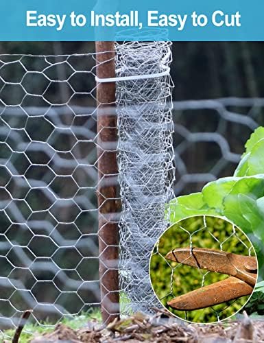 16in x 82ft пилешка жица, toypopor 40cm x 25m жица жица мрежница хексагонална галванизирана мрежа градина ограда бариера за миленичиња зајачки пилешко мечување