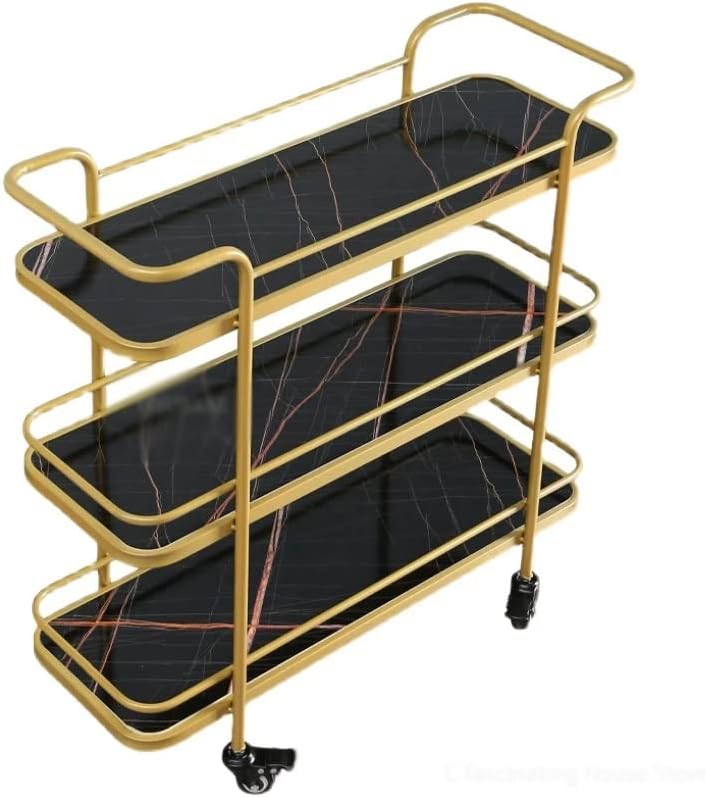 Wykdd повеќеслојна кујна количка за складирање количка за складирање решетката за складирање во три нивоа количка дома