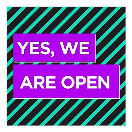 CGSignLab |Да, Ние Сме Отворени-Модерен Блок Прицврстување На Прозорецот | 24x24