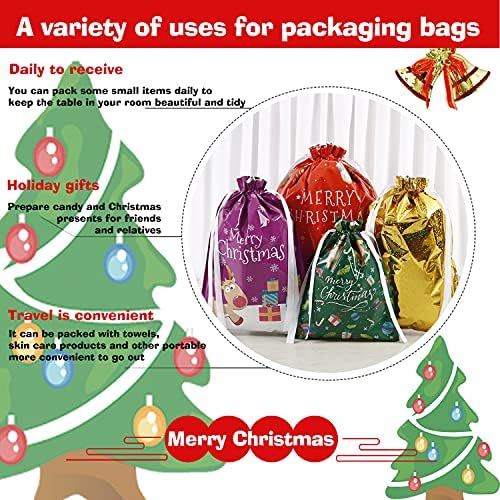 Божиќна торба Божиќни Торби За Подароци, Божиќна торба за бонбони, обвивка за подароци за забави, торби За подароци За Деца, 22 парчиња Избрани