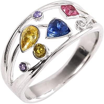 2023 Ново следете ги вашите прстени прстени прстени за жени за роденденски подарок за нејзиниот сребрен шарен геометриски шуплив
