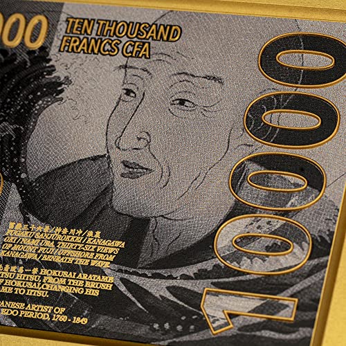 2022 Де Јапонска Уметност Пауеркоин Голем Бран Кај Канагава Хокусаи Позлатена Сребрена Монета Од 2 Мл 10000 Франци Чад 2022 Античка Завршница