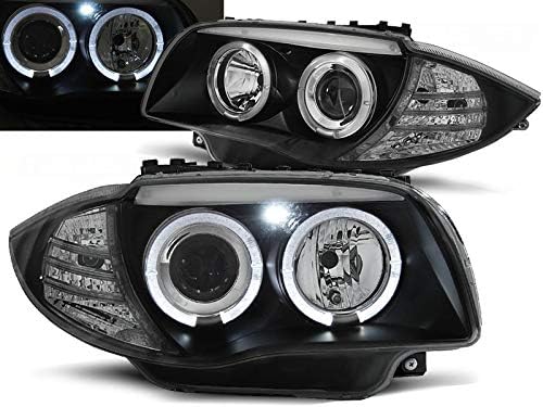 V - Maxzone Pertsheadlights VR - 1198 Предни Светла Автомобилски Светилки Фарови Возачот И Совозачот Страничен Сет Фарови Ангелски Очи Црна компатибилна
