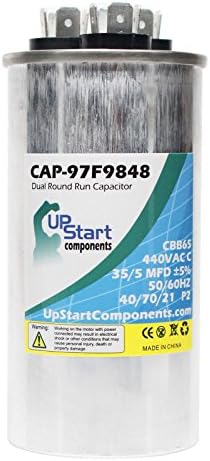 35/5 MFD 440 Volt Dual Round Consector Замена на ICP 1094984 - CAP -97F9848, бренд на компоненти на Upstart