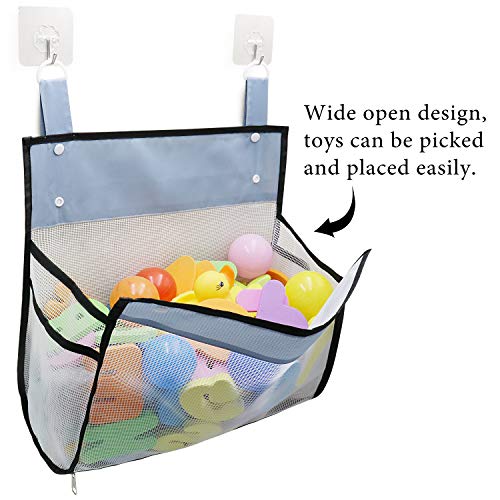 Организатор на играчки за бања со повеќе начини да се обеси, дополнителен држач за играчки за бања, торба за складирање на