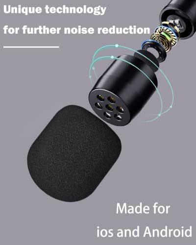 KDMLR Професионален безжичен лавалиер микрофон за iPhone, iPad - безжичен микрофон за снимање на кондензатор за омрадиректен кондензатор
