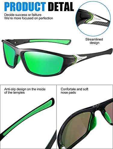 Пријател 6 Спакувајте Поларизирани Спортски Очила за Сонце За Мажи Мултипакувано Вклопување над Очила За Сонце Комплет Машки Спортски Риболов Очила За Сонце