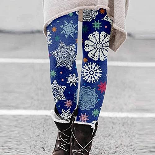 Божиќни женски печатени хеланки модни модни високи сили затегнати меки удобни Божиќни панталони