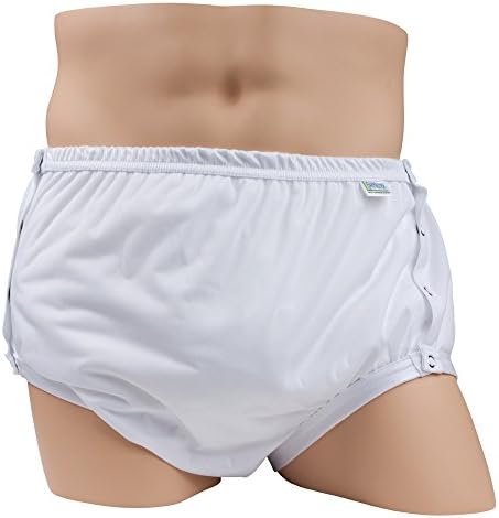 Водоотпорни Панталони-Меки, Тивки, Дишечки, Издржливи Пластични Панталони за Возрасни. Дарежлив Крој/Погоден за Употреба Со Платнени Пелени-Бели,