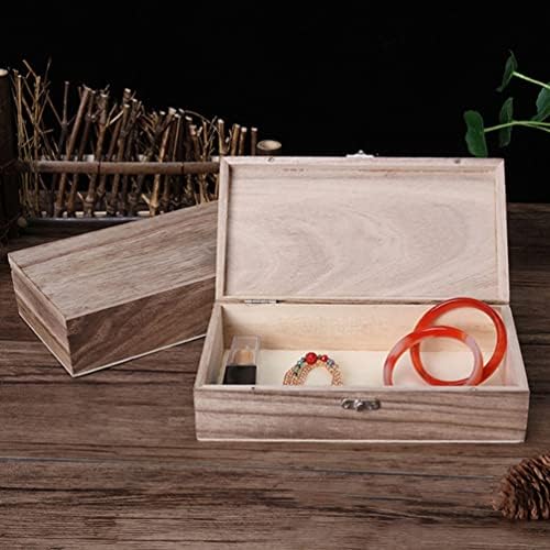 Зеродеко 2 парчиња Дрвена Меморија Кутија За Спомен Гроздобер Накит За Складирање Гради Рустикални Дрвени Кутии Рачно Изработена Кутија