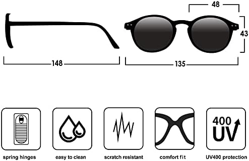 Очила за очила 2 пакувања Гроздобер очила за читање за жени Вклучуваат читатели на сонце, УВ заштита од очила за сонце со пролетна шарка, желка, 2,50
